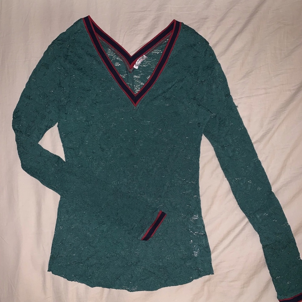 Free People Long-Sleeve Lace Top